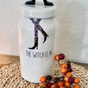 Rae Dunn The Witch Is In Halloween Canister Jar